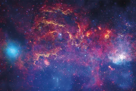 The central region of our Milky Way is a bustling galactic downtown with a supermassive black hole at its hub. 