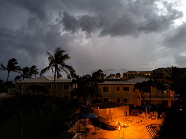 Nighttime thunderstorm over the beach thumbnail