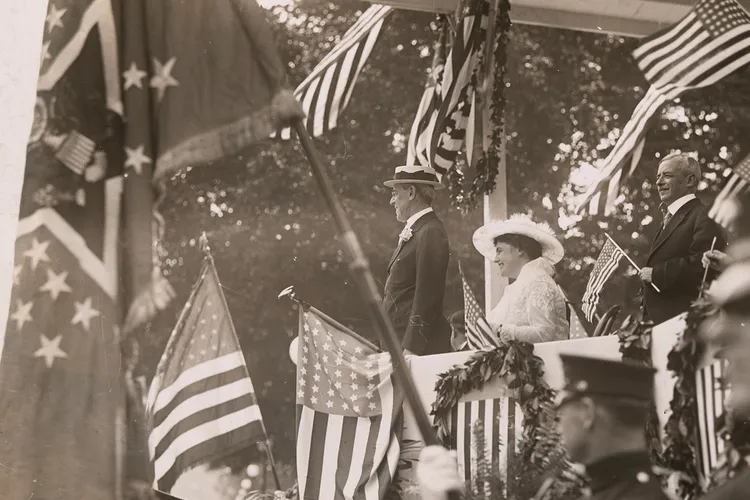 Woodrow Wilson and his second wife, Edith, in 1916