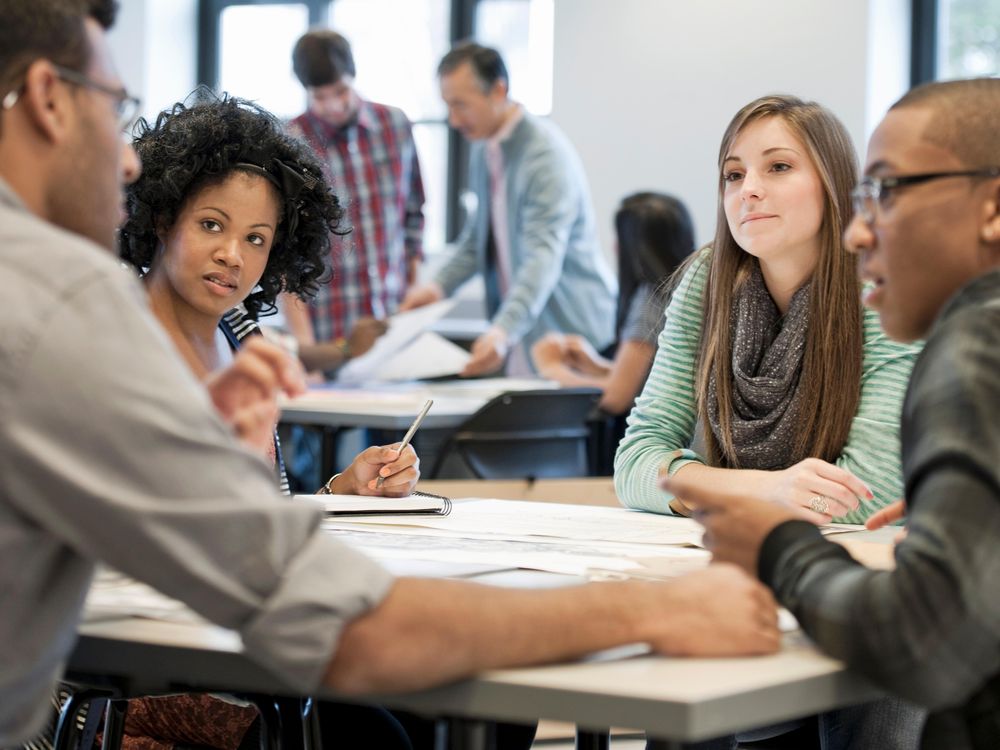 students at work