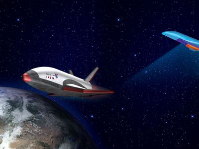 An artist's rendering of the Indian Space Research Organization's prototype Reusable Launch Vehicle.
