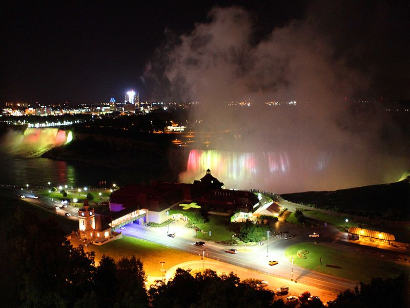 Niagara Falls light show aerial photo Smithsonian Photo Contest