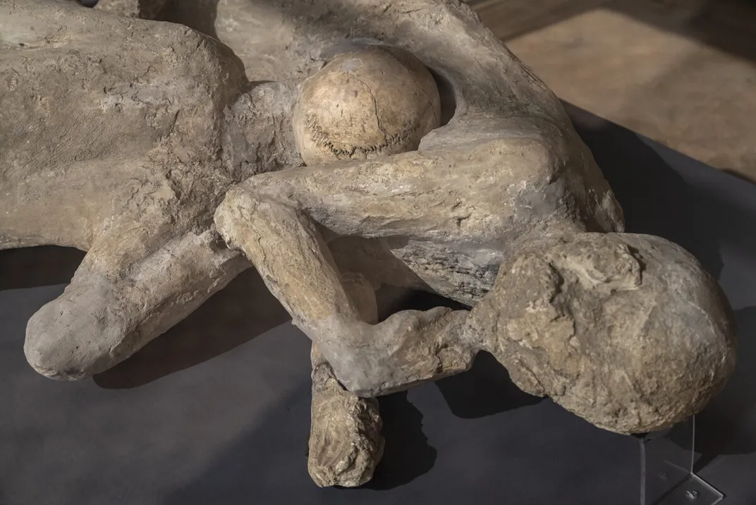 Close-up of plaster casts