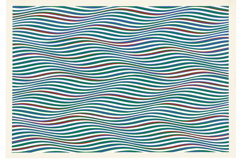a colorful painting of twisted curves