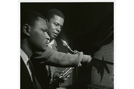 Wayne Shorter and McCoy Tyner at Shorter's April 29, 1964 session for "Night Dreamer" at the Van Gelder Studio, Englewood Cliffs, New Jersey