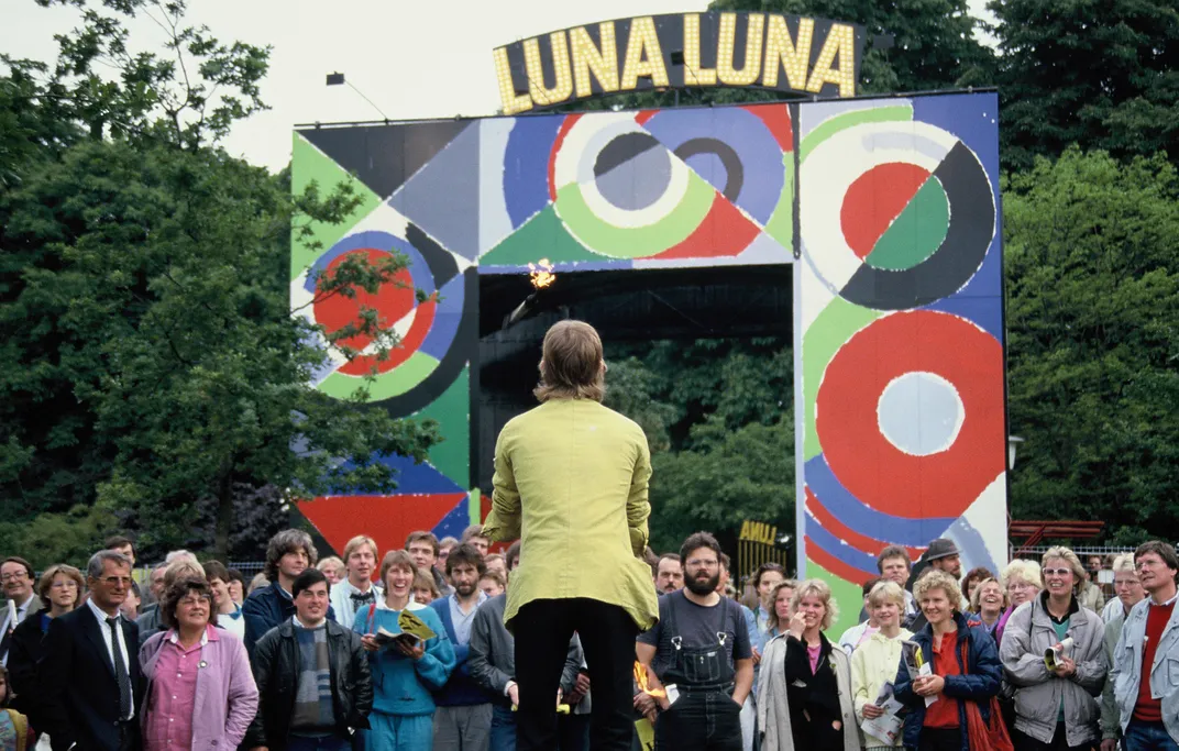 Sonia Delaunay entrance arch, Luna Luna, Hamburg, Germany, 1987