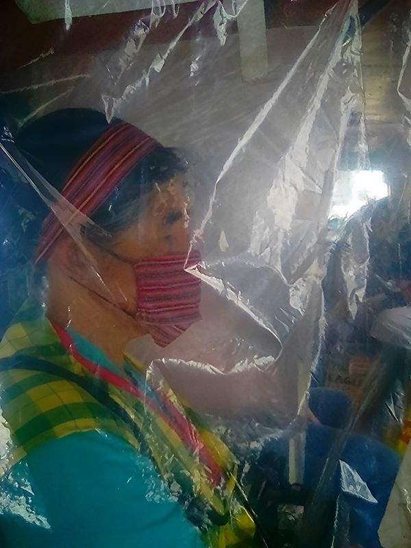 COVID SAFE IGOROTA (a Bontoc Igorota of Cordillera, Philippines used traditional woven face mask and costume during jeepney ride) thumbnail
