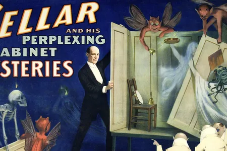 Strobridge Lithographing Company,
Kellar and His Perplexing Cabinet Mysteries, 1894. Purchase, funds graciously donated by La Fondation Emmanuelle Gattuso.