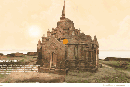 Open Heritage shows Bagan, an ancient city in Myanmar, before and after the 2016 earthquake. 