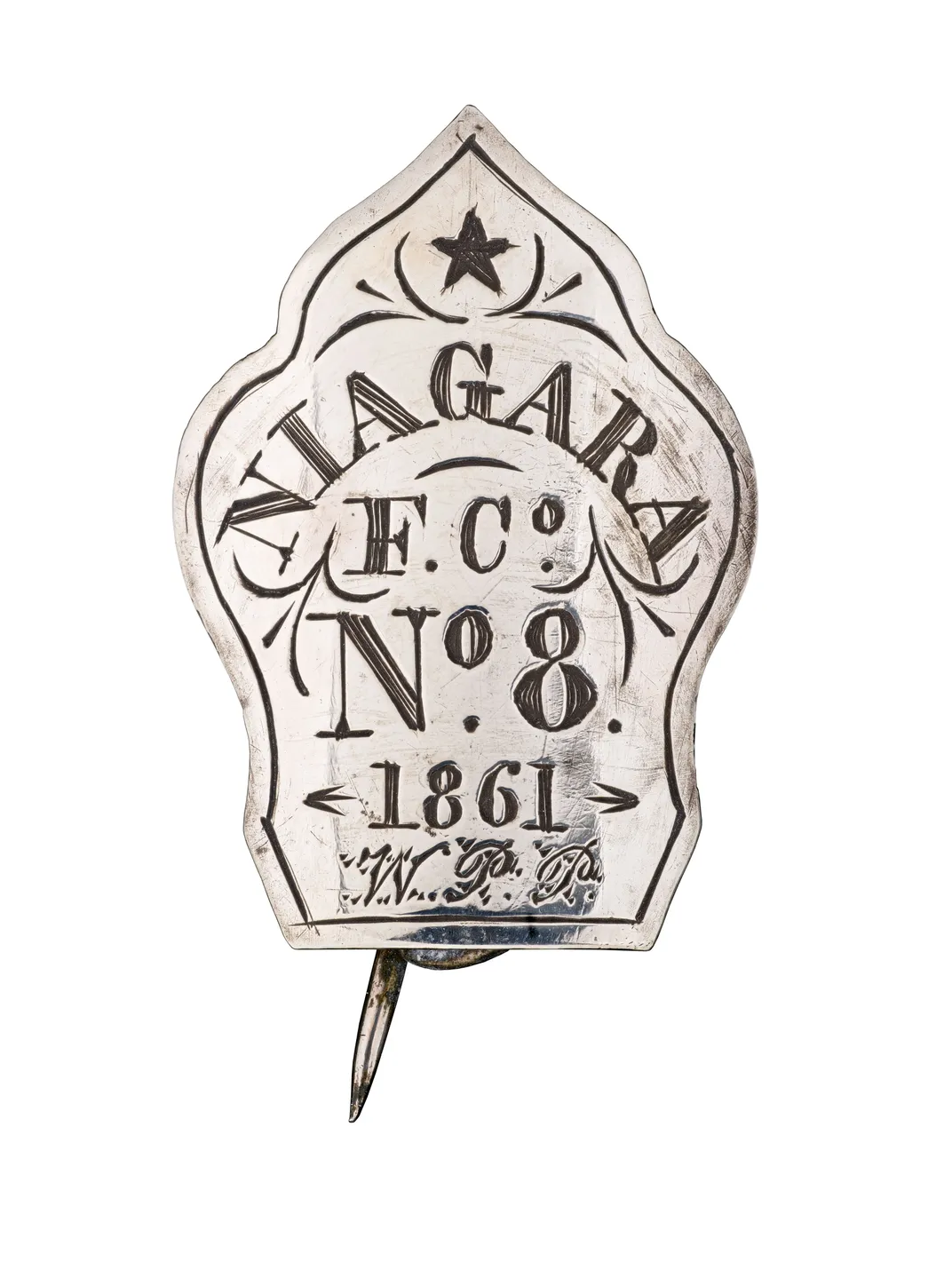 William P. Perry’s firefighter’s badge, 1861
