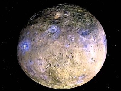 Pretty close to spherical: Ceres in false color, as seen by NASA’s Dawn spacecraft.
