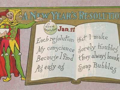 A resolution-themed postcard from 1909.