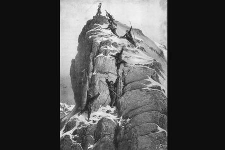 "The first ascent of the Matterhorn," by Gustave Dore, who was not actually there.