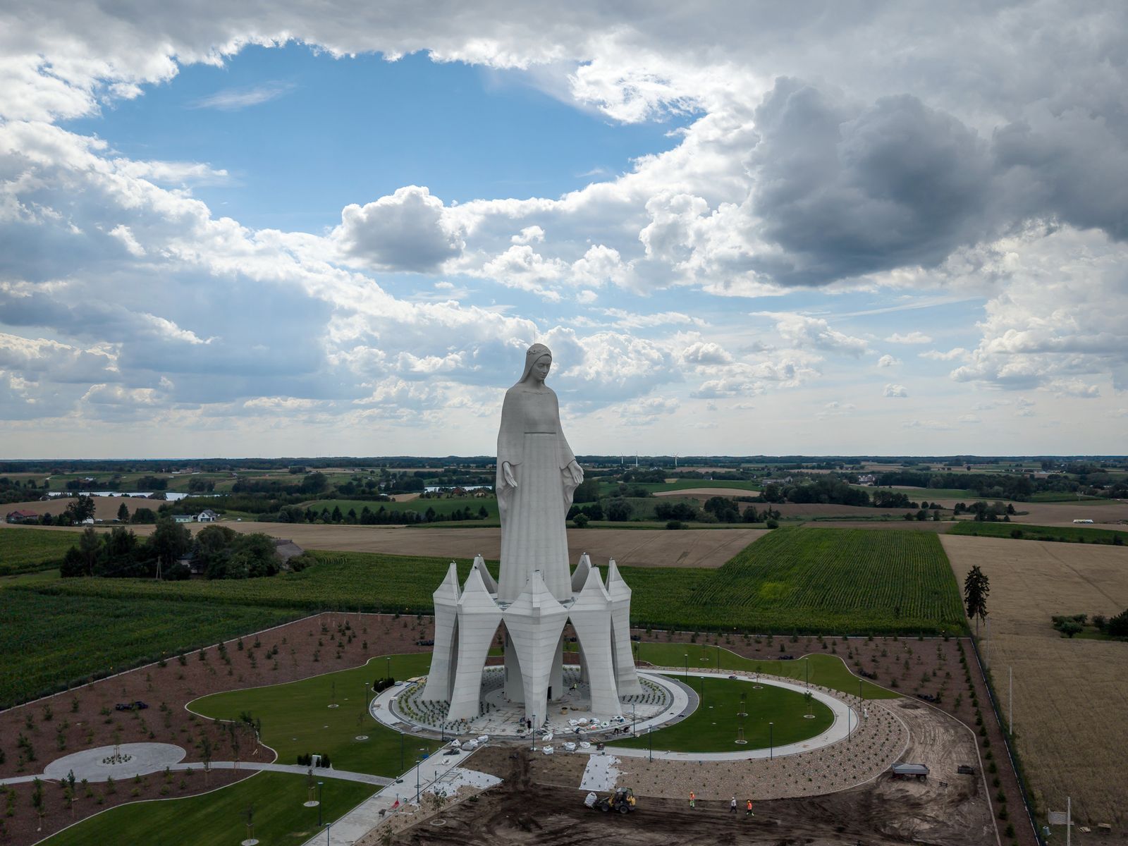 The statue is located in the village of Konotopie, in central Poland.