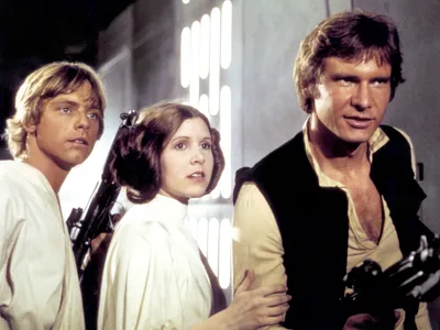 Mark Hamill, Carrie Fisher and Harrison Ford starred in Star Wars: Episode IV&mdash;A New Hope.

