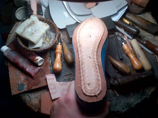 Constructing the leather sole