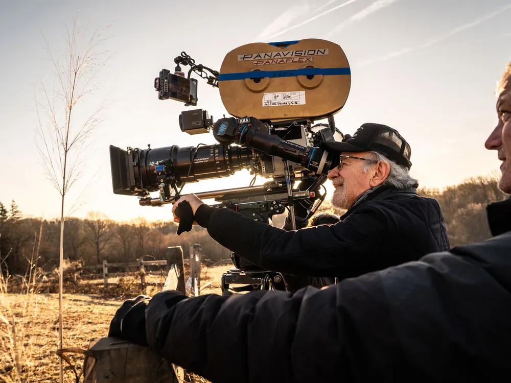 Director Steven Spielberg on the set of Disclosure Day, his latest UFO-inspired film