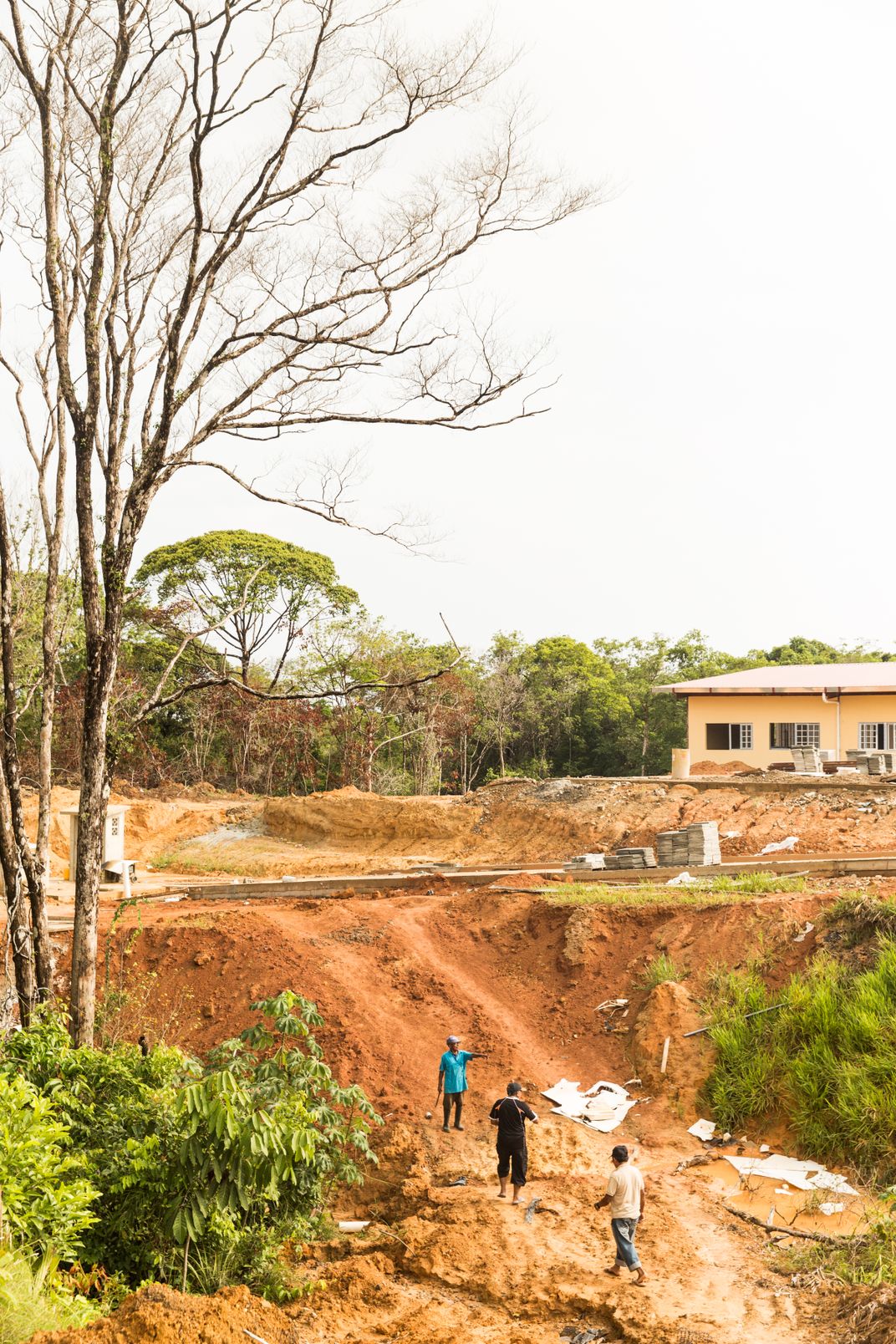 Consultants and planners assess the progress of the 'Nueva Barria', the ...