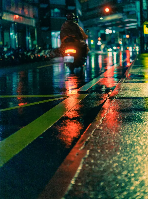 Reflections of a Rainy Night Ride thumbnail