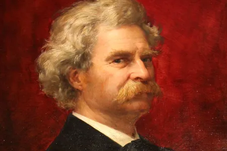 An 1898 portrait of Twain painted by Italian artist Ignace Spiridon, which now hangs in the Mark Twain Library in Redding. 