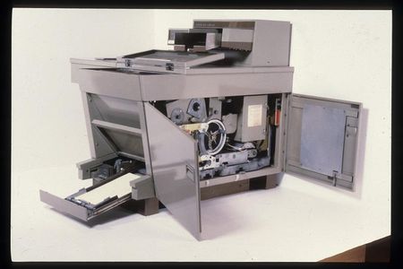 Introduced in 1959, the Xerox 914 could make 100,000 copies per month. The Smithsonian received this machine in 1985.
