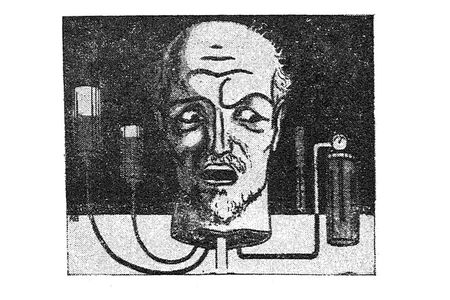 An illustration from 'Professor Dowell's Head,' a 1925 science fiction story from Russian author Alexander Belyayev.