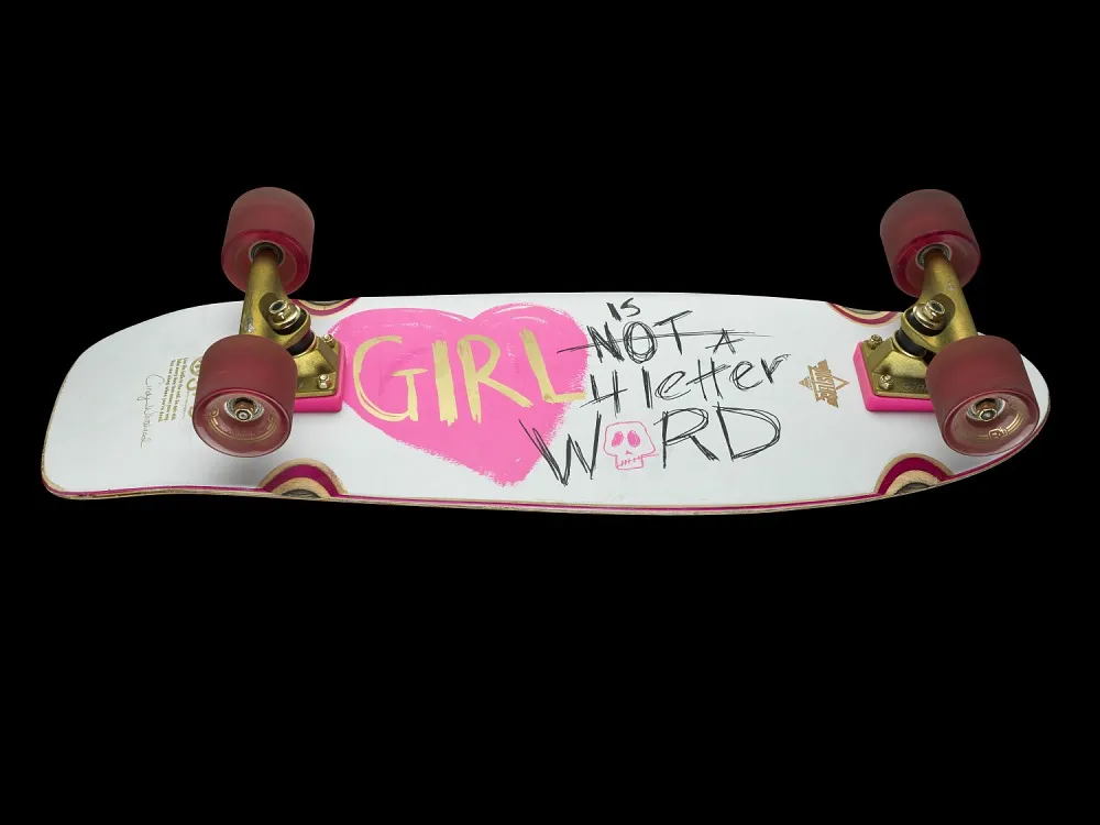 Cindy Whitehead’s “Girl Is Not A 4 Letter Word” skateboard