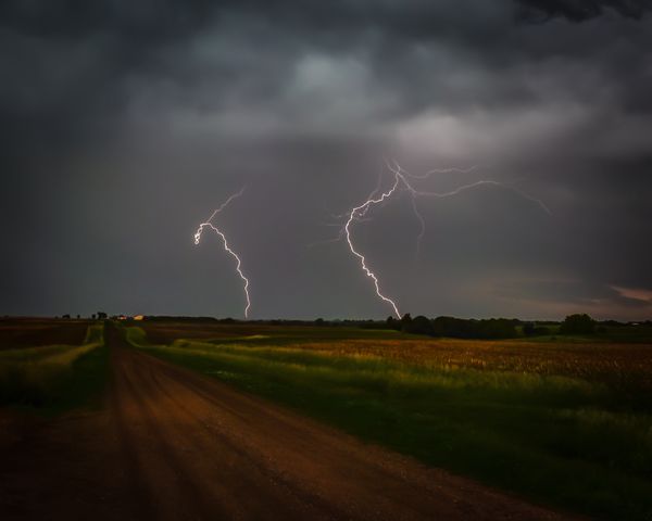 Double lightning on the plains . thumbnail