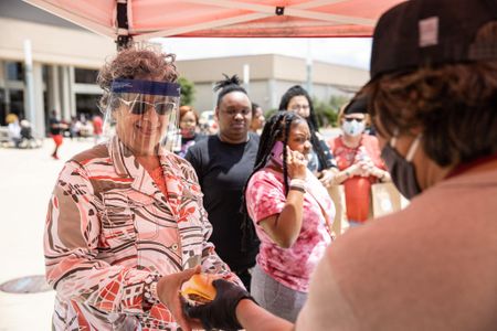 An elegant solution—raise money from donors to underwrite the purchase of food locally for polling stations in each city—tacos in Milwaukee, barbecue in Atlanta, cupcakes in Houston, empanadas in Portland, burritos in L.A.