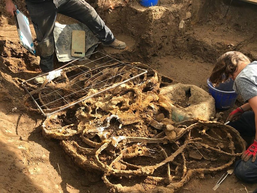 Archaeologists digging up Iron Age artifacts