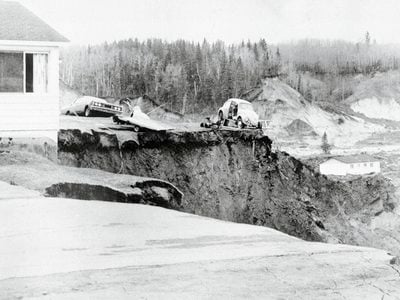 Damage from the 1964 Great Alaska Earthquake.