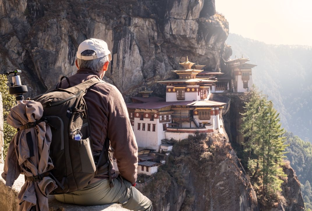 Hiker at Tiger's Nest Monastery