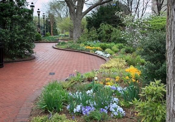 The winding paths of the Mary Livingston Ripley Garden provide a quiet retreat.