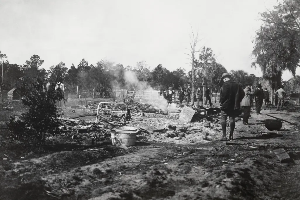 The ruins of a razed home in Rosewood
