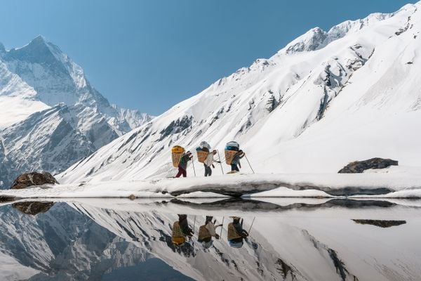 Himalayan Mirror: Sherpas by Machapuchare thumbnail