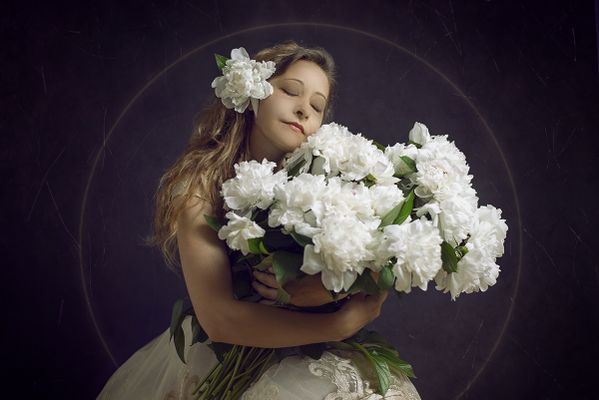 Self-Portrait with Peonies - Dream Away Photopoems thumbnail