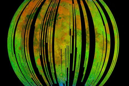 NASA's Moon Mineralogy Mapper, an instrument on the Indian Space Research Organization's Chandrayaan-1 mission, took this composite false-color image. Water-bearing minerals appear blue.