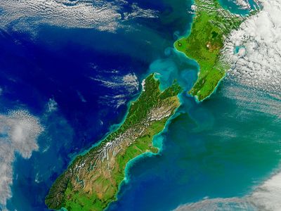Satellite image of New Zealand 