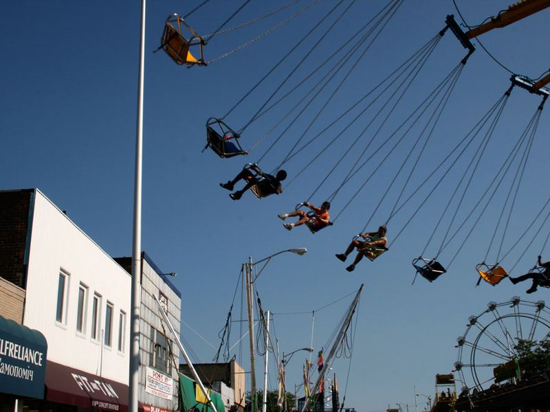 Swinging over the crowd at the hamtramck festival. Smithsonian Photo