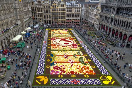 The design of the 2016 Brussels Flower Carpet was based off of Japanese patterns.