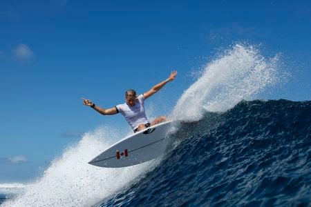 Athletes like Canada&#39;s Sanoa Dempfle-Olin traveled to Tahiti for this year&#39;s Olympics.

