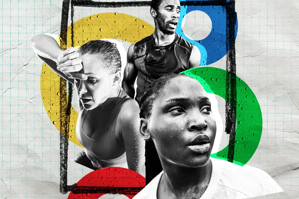 Illustration of sweaty athletes