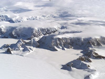 Rising atmospheric carbon dioxide is causing global warming. This means glaciers in Antarctica are melting. Those same glaciers were originally made when carbon dioxide dropped 34 million years ago. (NASA/Jim Ross)