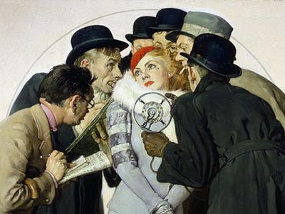 Movie Starlet and Reporters, Norman Rockwell, 1936.