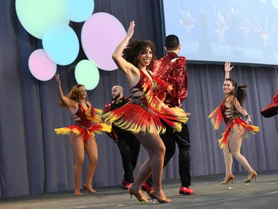 Members of the New York International Salsa Congress dance during People en Espa&ntilde;ol&#39;s Hispanic Heritage Month festival in 2019. The congress has collaborated with the International Salsa Museum in the past, and the groups are partnering again this Labor Day for the museum&#39;s next pop-up event.