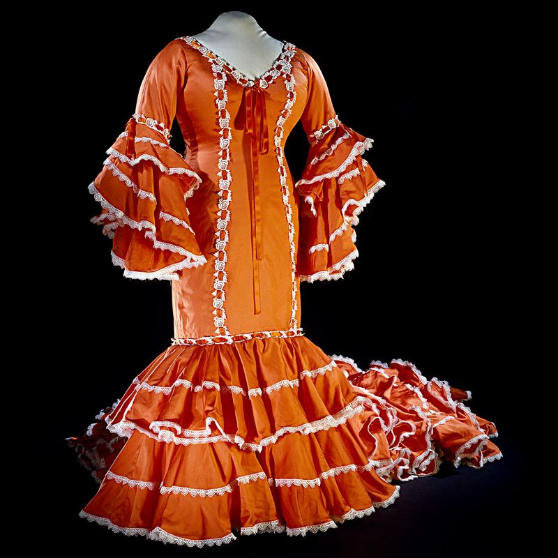 Orange and white Cuban rumba dress