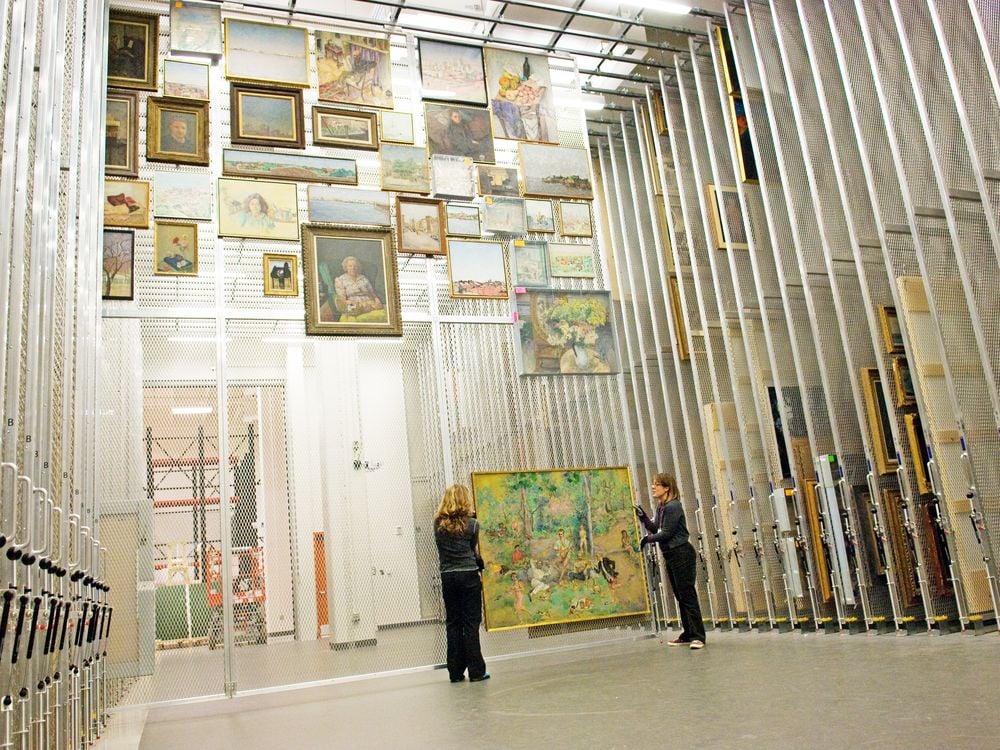 Hirshhorn Museum and Sculpture Garden, Smithsonian Institution, an example of an art hanging storage