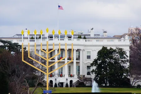 A photograph of the National Menorah from 2011. 