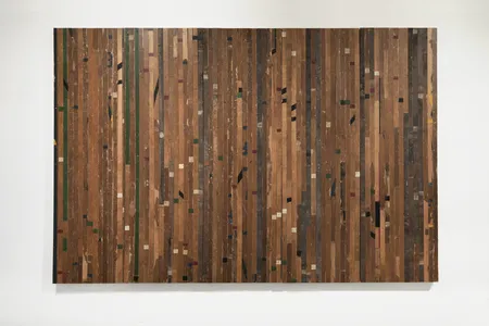 Theaster Gates, Ground rules. Free throw, 2015, wooden flooring, Smithsonian American Art Museum, Museum purchase through the Luisita L. and Franz H. Denghausen Endowment, 2017.40, © 2015, Theaster Gates (Smithsonian American Art Museum)