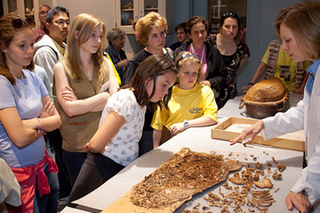 Visitors participating in the "Forensic Friday"